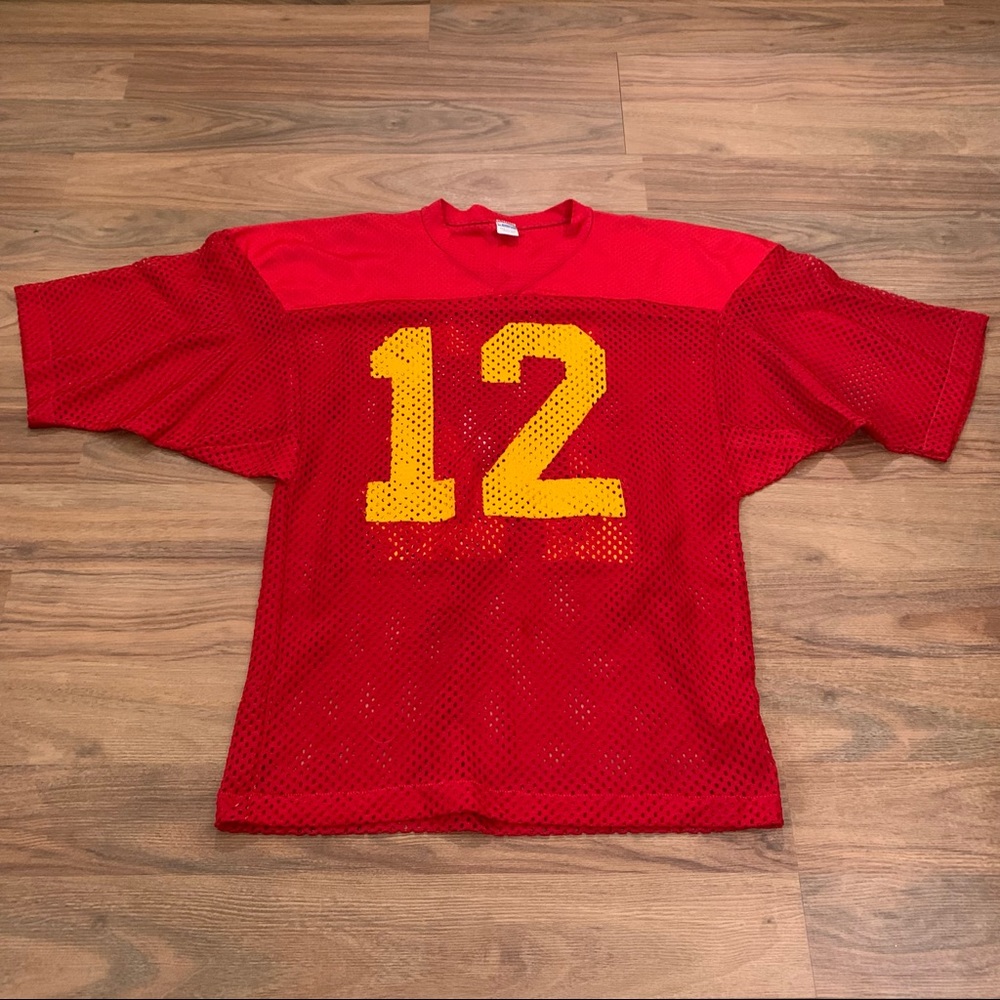 Vintage 70s 80s Champion Blue Bar Pro College Football Jersey Made in USA Medium